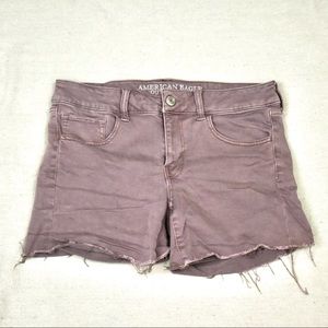 💜 American Eagle Outfitters Mauve Stretch Twill Raw Hem Shorts